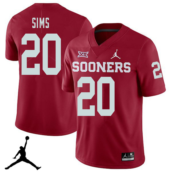Jordan Brand Men #20 Billy Sims Oklahoma Sooners 2018 College Football Jerseys Sale-Crimson